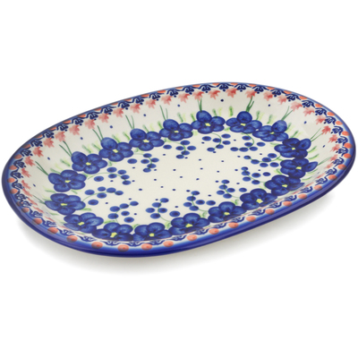 Polish Pottery Oval Platter 11&quot; Passion Poppy