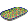 Polish Pottery Oval Platter 11&quot; Poppy Fever UNIKAT