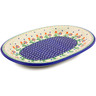 Polish Pottery Oval Platter 11&quot; Spring Flowers