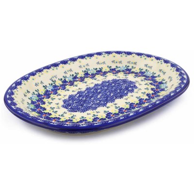 Polish Pottery Oval Platter 11&quot; Spring Meadow