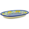 Polish Pottery Oval Platter 11&quot; Summer&#039;s Garden UNIKAT