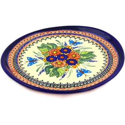Polish Pottery Oval Platter 12&quot; Spring Splendor UNIKAT