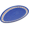 Polish Pottery Oval Platter 13&quot; Blossom Dots