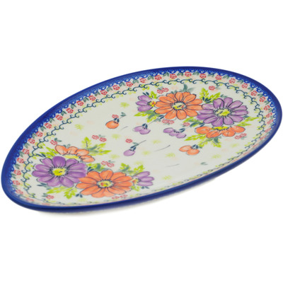 Polish Pottery Oval Platter 13&quot; Vivid Sights UNIKAT