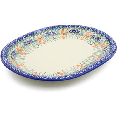 Polish Pottery Oval Platter 14&quot; Blissful Daisy