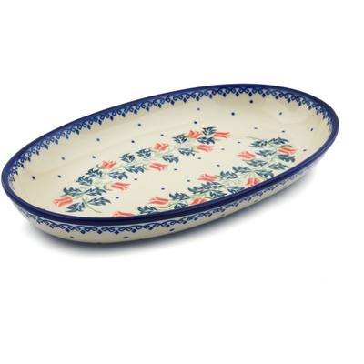 Polish Pottery Oval Platter 14&quot; California Poppies