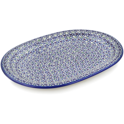 Polish Pottery Oval Platter 14&quot; Flower Bouquet