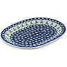 Polish Pottery Oval Platter 14&quot; Peacock Pines