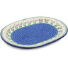 Polish Pottery Oval Platter 14&quot; Spring Flowers