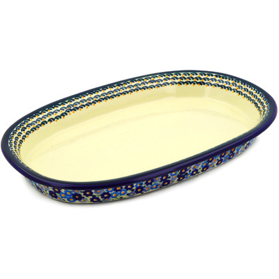 Polish Pottery Oval Platter 15&quot; Cottage Garden UNIKAT