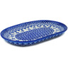 Polish Pottery Oval Platter 9&quot; Cobalt Wonder UNIKAT