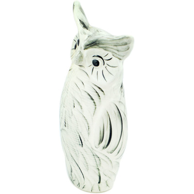 Faience Owl Figurine 10&quot; Red