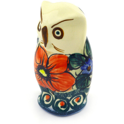 Polish Pottery Owl Figurine 4&quot; Havana UNIKAT