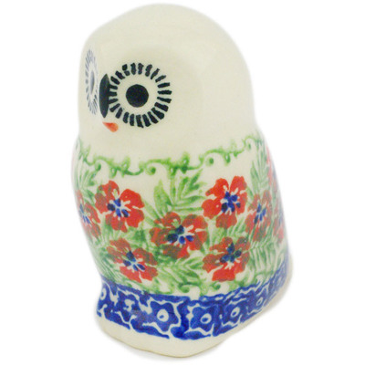 Polish Pottery Owl Figurine 4&quot; Midsummer Bloom