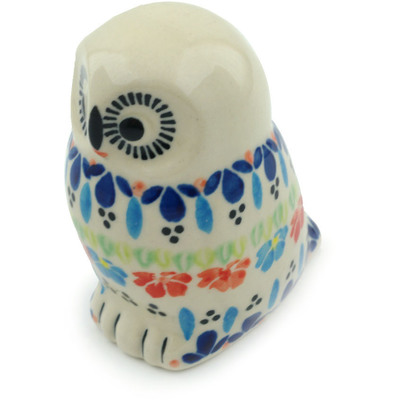 Polish Pottery Owl Figurine 4&quot; Spring Flowers