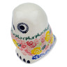 Polish Pottery Owl Figurine 4" Starburst Blooms