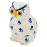 Polish Pottery Owl Figurine 5&quot; Blue Buds