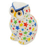 Polish Pottery Owl Figurine 5&quot; Candy Stars