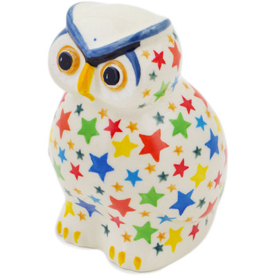 Polish Pottery Owl Figurine 5&quot; Candy Stars