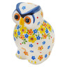 Polish Pottery Owl Figurine 5&quot; Country Spring