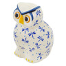 Polish Pottery Owl Figurine 5&quot; Delicate Dragonfly