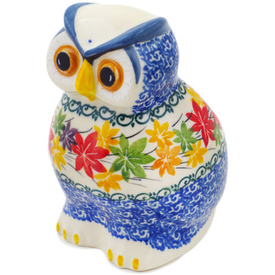 Polish Pottery Owl Figurine 5&quot; Fall Vibes
