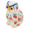 Polish Pottery Owl Figurine 5&quot; Pink Divinity UNIKAT