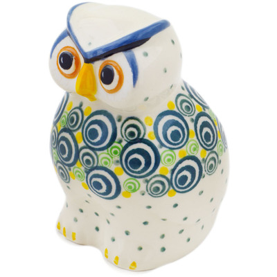 Polish Pottery Owl Figurine 5&quot; Radiant Rounds