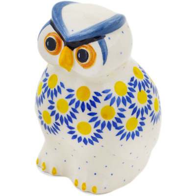 Polish Pottery Owl Figurine 5&quot; Radiant Scales