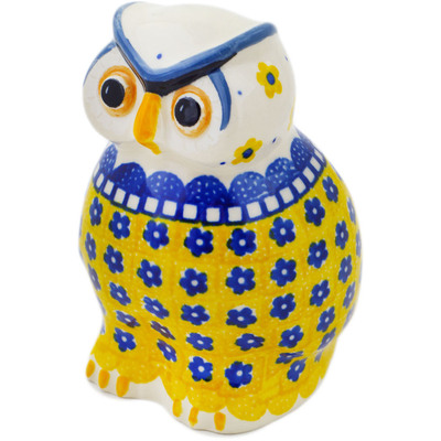 Polish Pottery Owl Figurine 5&quot; Sunshine