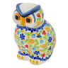 Polish Pottery Owl Figurine 5&quot; Winter Sprinkles UNIKAT