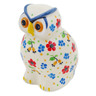 Polish Pottery Owl Figurine 5&quot; Zesty Floral