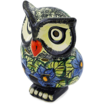 Polish Pottery Owl Figurine 8&quot; Midnight Glow UNIKAT