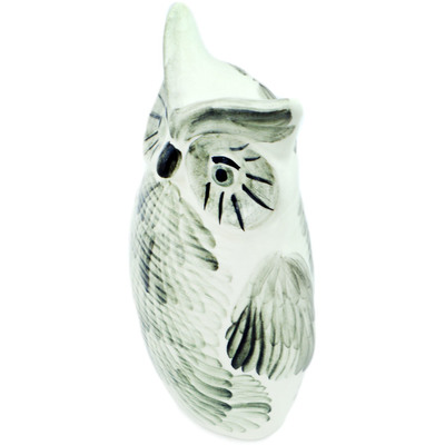 faience Owl Figurine 9&quot; Red