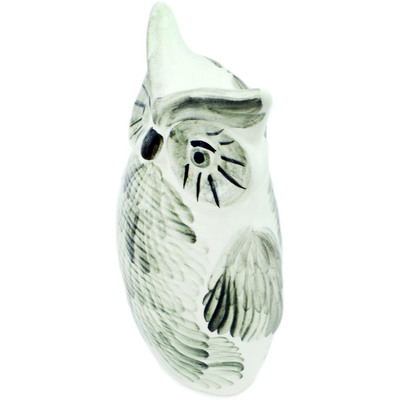 Faience Owl Figurine 9&quot; Red