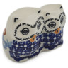 Polish Pottery Owl Ornament 2 oz Red Flower Meadow