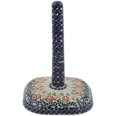 Polish Pottery Paper Towel Stand 10&quot; Wave Of Flowers