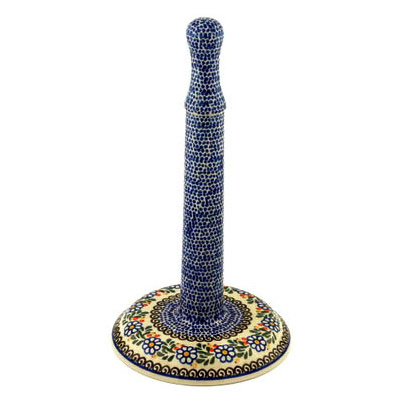 Polish Pottery Paper Towel Stand 13&quot; Berries And Daisies
