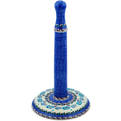 Polish Pottery Paper Towel Stand 13&quot; Blooming Blues