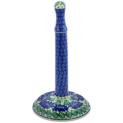 Polish Pottery Paper Towel Stand 13&quot; Blue Bliss