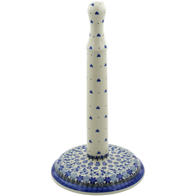 Polish Pottery Paper Towel Stand 13&quot; Blue Country Field
