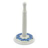 Polish Pottery Paper Towel Stand 13&quot; Blue Rose