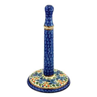 Polish Pottery Paper Towel Stand 13&quot; Butterfly Frolick UNIKAT