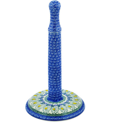 Polish Pottery Paper Towel Stand 13&quot; Crazy Daisy