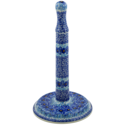 Polish Pottery Paper Towel Stand 13&quot; Deep Winter UNIKAT