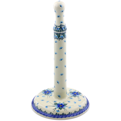 Polish Pottery Paper Towel Stand 13&quot; Forget Me Not UNIKAT