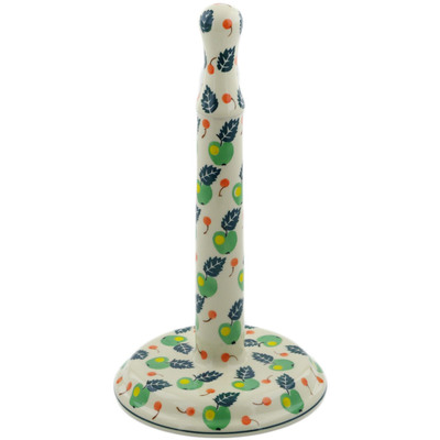 Polish Pottery Paper Towel Stand 13&quot; Green Apple