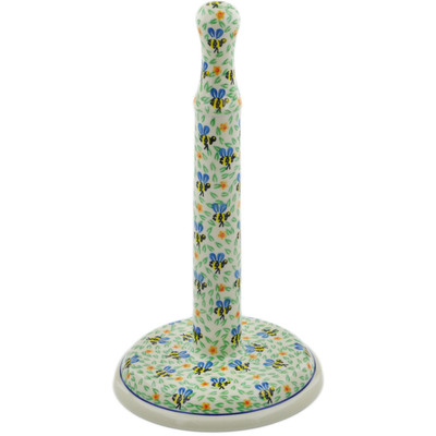 Polish Pottery Paper Towel Stand 13&quot; Honey Bee
