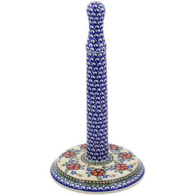Polish Pottery Paper Towel Stand 13&quot; Lancaster Rose