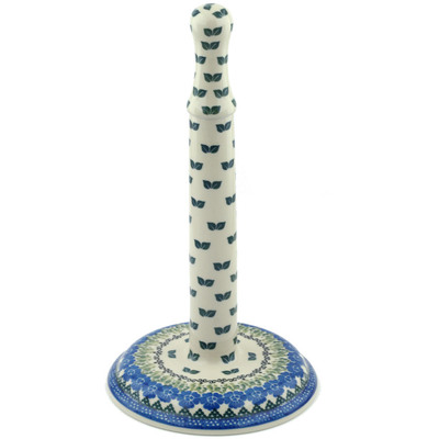 Polish Pottery Paper Towel Stand 13&quot; Leaves And Flowers